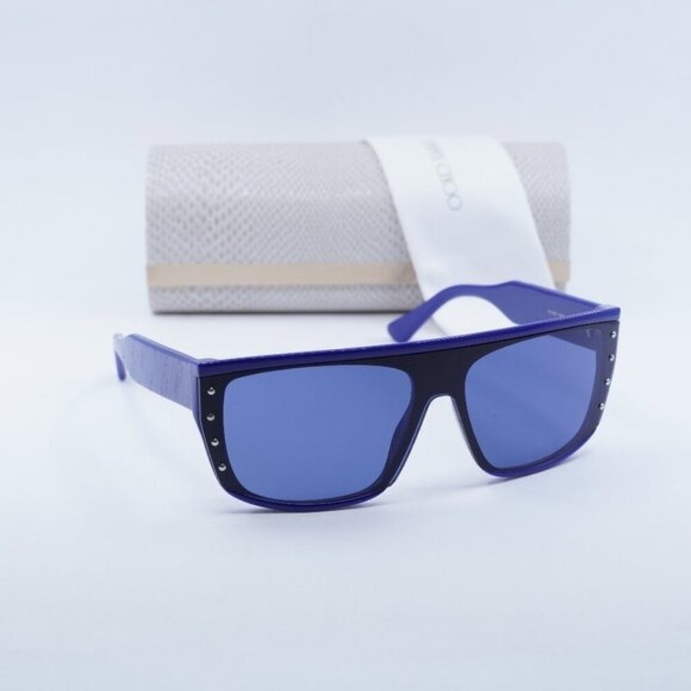 Jimmy Choo RYLAN/S 0PJP KU Shield Sunglasses - Blue/Black/Blue